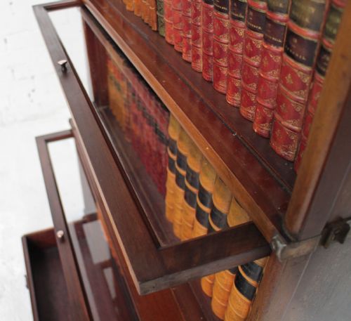 GLOBE WERNICKE MAHOGANY FIVE SECTION STACKING BOOKCASE C1900 - ADDITIONAL PHOTO 14