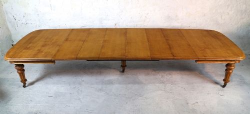 15FT EARLY VICTORIAN EXTRA WIDE OAK EXTENDING DINING TABLE 6 LEAVES SEATS 18 - ADDITIONAL PHOTO 2
