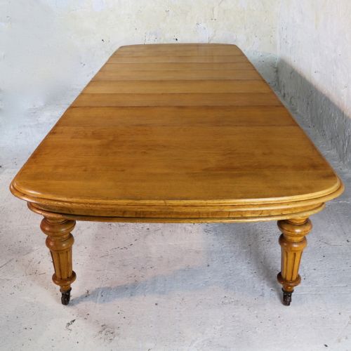 15FT EARLY VICTORIAN EXTRA WIDE OAK EXTENDING DINING TABLE 6 LEAVES SEATS 18 - ADDITIONAL PHOTO 7