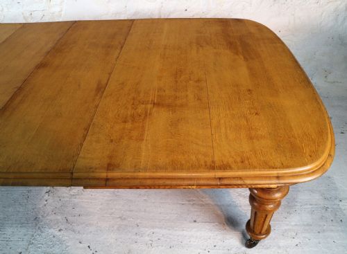 15FT EARLY VICTORIAN EXTRA WIDE OAK EXTENDING DINING TABLE 6 LEAVES SEATS 18 - ADDITIONAL PHOTO 9