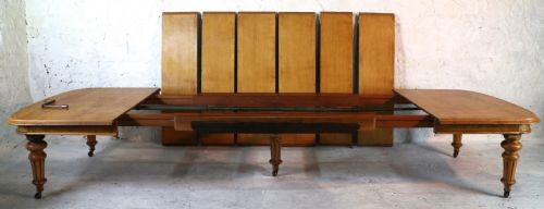 15FT EARLY VICTORIAN EXTRA WIDE OAK EXTENDING DINING TABLE 6 LEAVES SEATS 18 - ADDITIONAL PHOTO 11