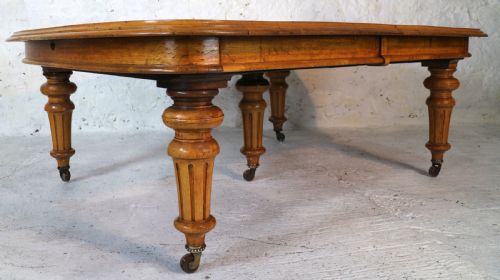 15FT EARLY VICTORIAN EXTRA WIDE OAK EXTENDING DINING TABLE 6 LEAVES SEATS 18 - ADDITIONAL PHOTO 17
