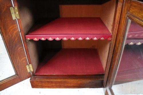 LARGE VICTORIAN OAK BREAKFRONT BOOKCASE ATTRIBUTED TO MAPLE CO - ADDITIONAL PHOTO 23