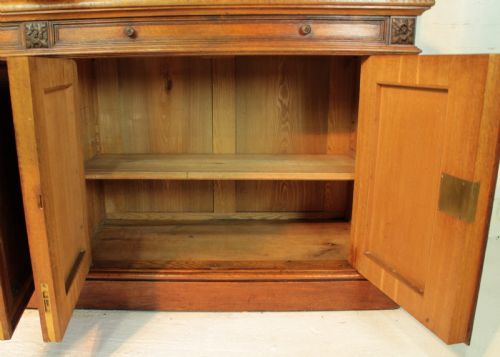 VICTORIAN IVY CARVED OAK LIBRARY BOOKCASE - ADDITIONAL PHOTO 17