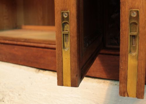 VICTORIAN IVY CARVED OAK LIBRARY BOOKCASE - ADDITIONAL PHOTO 19