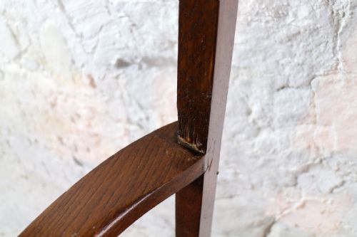 SET 10 ARTS CRAFTS OAK DINING CHAIRS WITH LEATHER SEATS C1900 - ADDITIONAL PHOTO 28