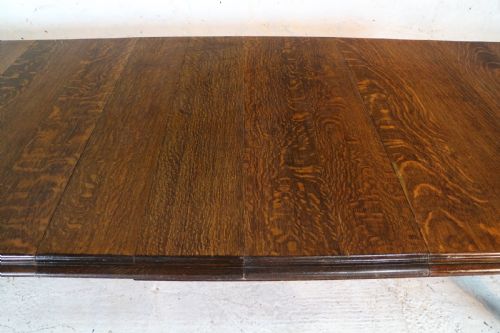 ARTS CRAFTS EXTENDING OAK DINING TABLE 4 LEAVES 12FT SEATS 1416 - ADDITIONAL PHOTO 7