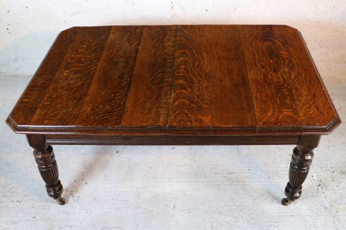 ARTS CRAFTS EXTENDING OAK DINING TABLE 4 LEAVES 12FT SEATS 1416 - ADDITIONAL PHOTO 12