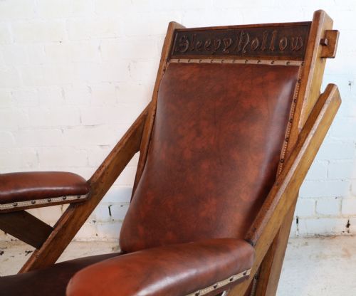 ARTS CRAFTS OAK 'SLEEPY HOLLOW' LIBRARY ARMCHAIR - ADDITIONAL PHOTO 2