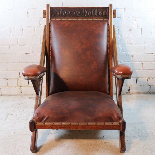 ARTS CRAFTS OAK 'SLEEPY HOLLOW' LIBRARY ARMCHAIR - ADDITIONAL PHOTO 5