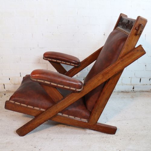 ARTS CRAFTS OAK 'SLEEPY HOLLOW' LIBRARY ARMCHAIR - ADDITIONAL PHOTO 6