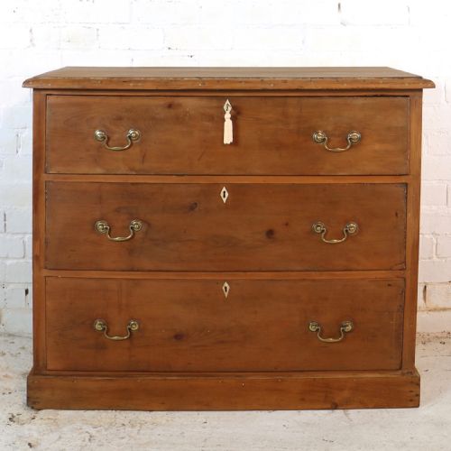 EARLY VICTORIAN ANTIQUE SCOTTISH PINE ESTATE CHEST - ADDITIONAL PHOTO 1