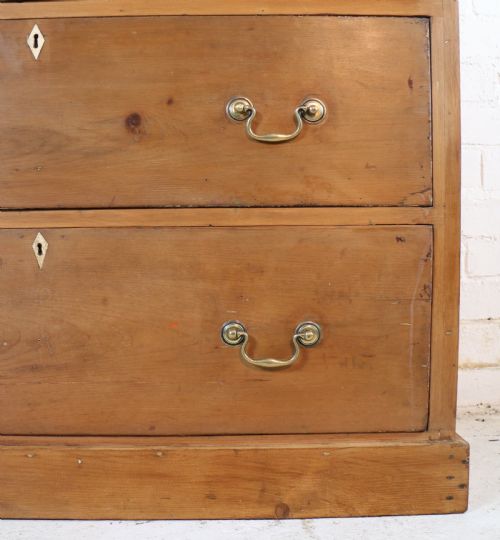 EARLY VICTORIAN ANTIQUE SCOTTISH PINE ESTATE CHEST - ADDITIONAL PHOTO 6