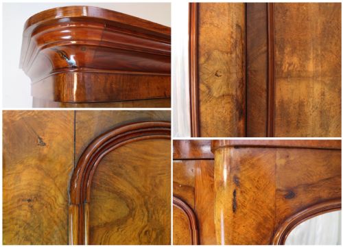 VICTORIAN WALNUT BREAKFRONT FITTED WARDROBE - ADDITIONAL PHOTO 19