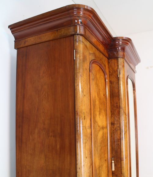 VICTORIAN WALNUT BREAKFRONT FITTED WARDROBE - ADDITIONAL PHOTO 27