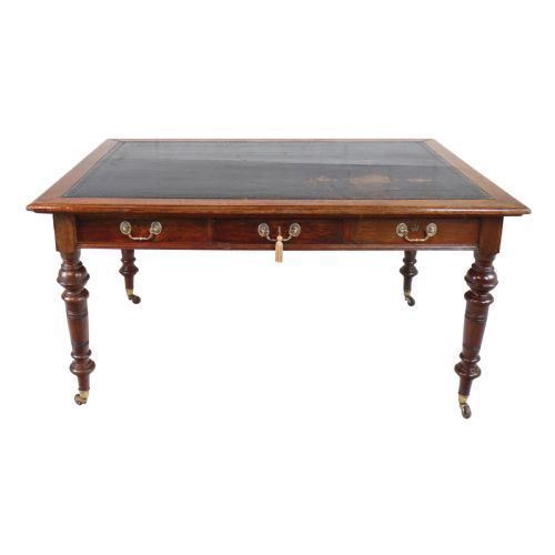 victorian oak 5ft partners writing table by james shoolbred london - CATEGORY: ANTIQUE TABLES - DATED VICTORIAN