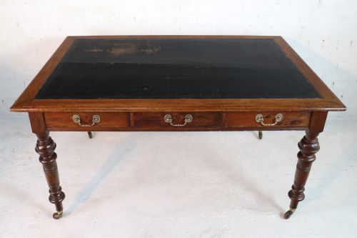 VICTORIAN OAK 5FT PARTNERS WRITING TABLE BY JAMES SHOOLBRED LONDON - ADDITIONAL PHOTO 7