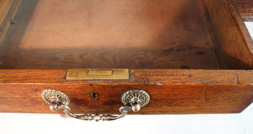 VICTORIAN OAK 5FT PARTNERS WRITING TABLE BY JAMES SHOOLBRED LONDON - ADDITIONAL PHOTO 19