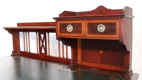 SHERATON REVIVAL MAHOGANY INLAID DESK ATTRIBUTED TO SHAPLAND PETTER C1900 - ADDITIONAL PHOTO 7