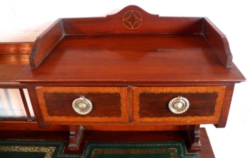 SHERATON REVIVAL MAHOGANY INLAID DESK ATTRIBUTED TO SHAPLAND PETTER C1900 - ADDITIONAL PHOTO 19