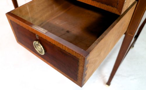 SHERATON REVIVAL MAHOGANY INLAID DESK ATTRIBUTED TO SHAPLAND PETTER C1900 - ADDITIONAL PHOTO 24