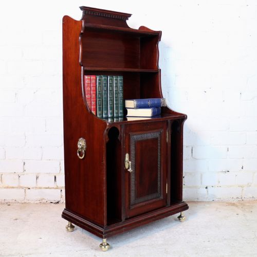 ARTS CRAFTS MOORISH WATERFALL BOOKCASE BY SHAPLAND PETTER - ADDITIONAL PHOTO 6