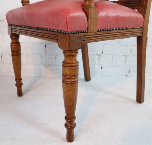 SET OF 14 ARTS CRAFTS OAK DINING CHAIRS - ADDITIONAL PHOTO 26