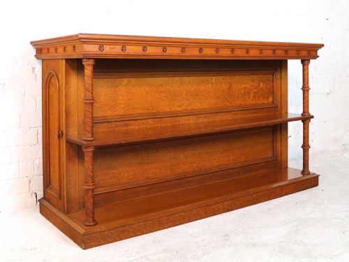 VICTORIAN OAK EXTENDING DINING TABLE LEAF HOLDER 12FT - ADDITIONAL PHOTO 1