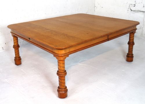 VICTORIAN OAK EXTENDING DINING TABLE LEAF HOLDER 12FT - ADDITIONAL PHOTO 12