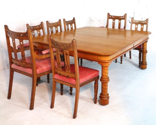 VICTORIAN OAK EXTENDING DINING TABLE LEAF HOLDER 12FT - ADDITIONAL PHOTO 17