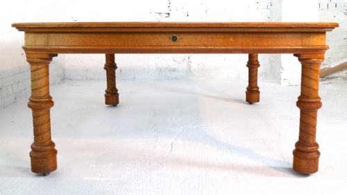 VICTORIAN OAK EXTENDING DINING TABLE LEAF HOLDER 12FT - ADDITIONAL PHOTO 19