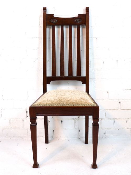 SET OF TWELVE ARTS CRAFTS WALNUT DINING CHAIRS ATTRIBUTED TO SHAPLAND PETTER 12 - ADDITIONAL PHOTO 8