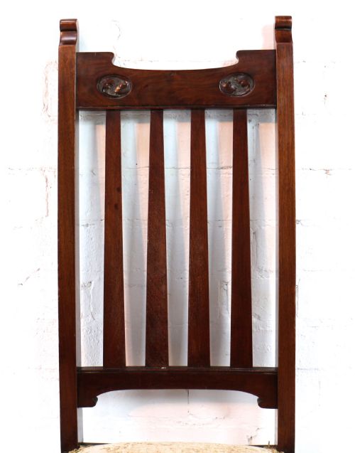 SET OF TWELVE ARTS CRAFTS WALNUT DINING CHAIRS ATTRIBUTED TO SHAPLAND PETTER 12 - ADDITIONAL PHOTO 22