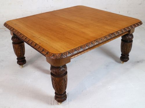 VICTORIAN CARVED GOLDEN OAK EXTENDING DINING TABLE 9FT 9 SEATS 12 - ADDITIONAL PHOTO 3