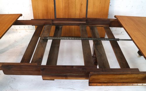 VICTORIAN CARVED GOLDEN OAK EXTENDING DINING TABLE 9FT 9 SEATS 12 - ADDITIONAL PHOTO 12
