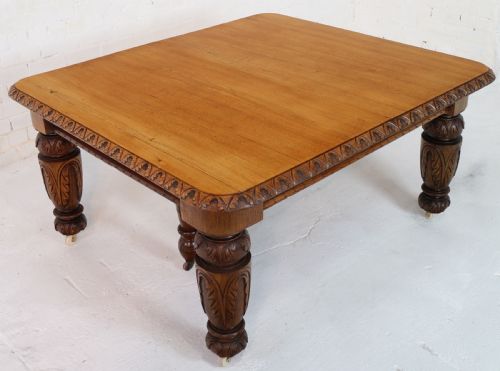VICTORIAN CARVED GOLDEN OAK EXTENDING DINING TABLE 9FT 9 SEATS 12 - ADDITIONAL PHOTO 17