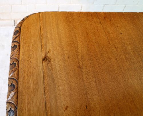 VICTORIAN CARVED GOLDEN OAK EXTENDING DINING TABLE 9FT 9 SEATS 12 - ADDITIONAL PHOTO 25