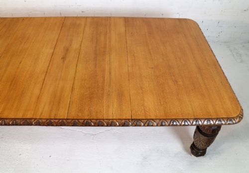 VICTORIAN CARVED GOLDEN OAK EXTENDING DINING TABLE 9FT 9 SEATS 12 - ADDITIONAL PHOTO 26
