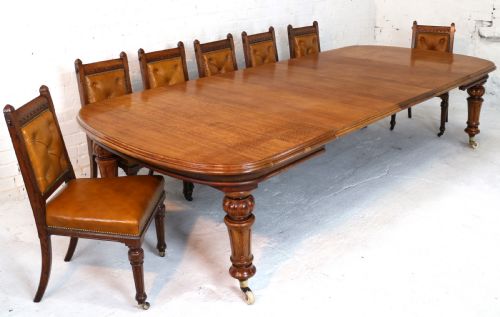 VICTORIAN OAK EXTENDING DINING TABLE 3 LEAVES 10FTSEATS 12 - ADDITIONAL PHOTO 2