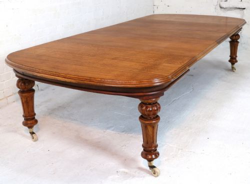 VICTORIAN OAK EXTENDING DINING TABLE 3 LEAVES 10FTSEATS 12 - ADDITIONAL PHOTO 3