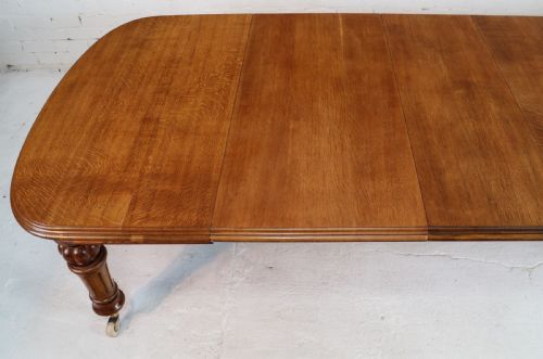 VICTORIAN OAK EXTENDING DINING TABLE 3 LEAVES 10FTSEATS 12 - ADDITIONAL PHOTO 7