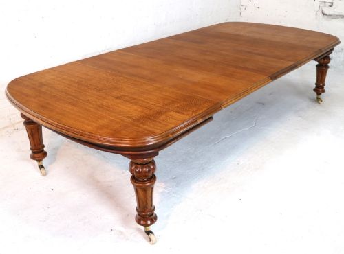 VICTORIAN OAK EXTENDING DINING TABLE 3 LEAVES 10FTSEATS 12 - ADDITIONAL PHOTO 8