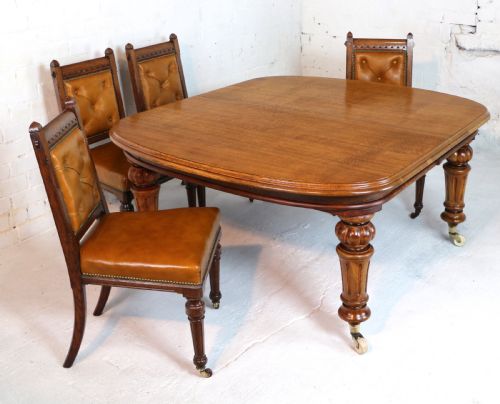 VICTORIAN OAK EXTENDING DINING TABLE 3 LEAVES 10FTSEATS 12 - ADDITIONAL PHOTO 12