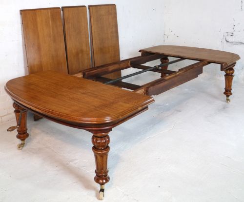 VICTORIAN OAK EXTENDING DINING TABLE 3 LEAVES 10FTSEATS 12 - ADDITIONAL PHOTO 18