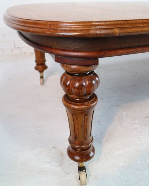 VICTORIAN OAK EXTENDING DINING TABLE 3 LEAVES 10FTSEATS 12 - ADDITIONAL PHOTO 20