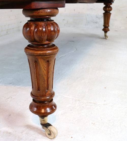 VICTORIAN OAK EXTENDING DINING TABLE 3 LEAVES 10FTSEATS 12 - ADDITIONAL PHOTO 21