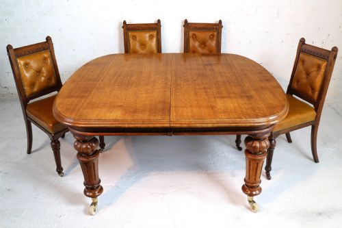 VICTORIAN OAK EXTENDING DINING TABLE 3 LEAVES 10FTSEATS 12 - ADDITIONAL PHOTO 22