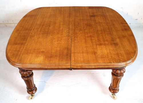 VICTORIAN OAK EXTENDING DINING TABLE 3 LEAVES 10FTSEATS 12 - ADDITIONAL PHOTO 23