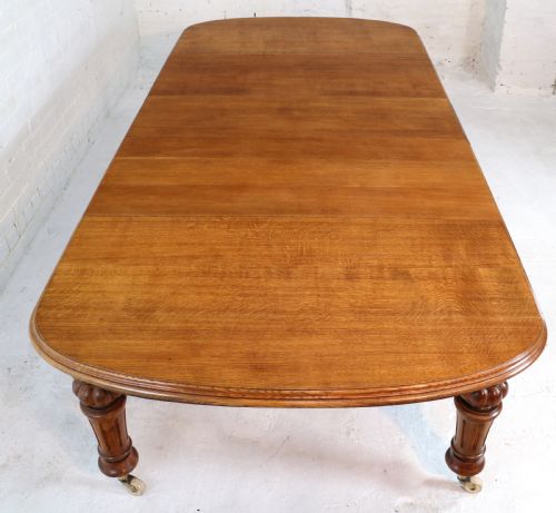 VICTORIAN OAK EXTENDING DINING TABLE 3 LEAVES 10FTSEATS 12 - ADDITIONAL PHOTO 27