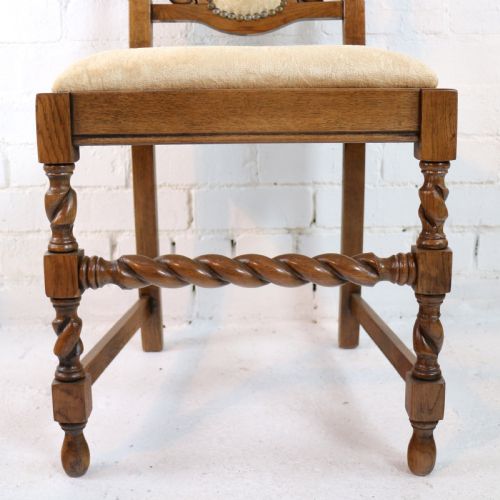 SET OF 12 JACOBEAN REVIVAL CARVED OAK DINING CHAIRS - ADDITIONAL PHOTO 18
